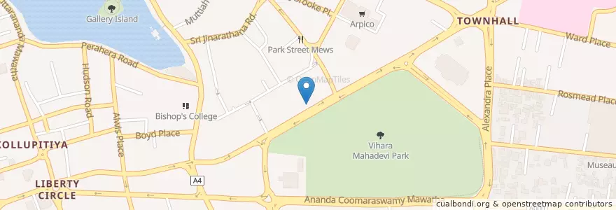 Mapa de ubicacion de Rancrisp Cashews en Sri Lanka, බස්නාහිර පළාත, කොළඹ දිස්ත්‍රික්කය, Colombo.