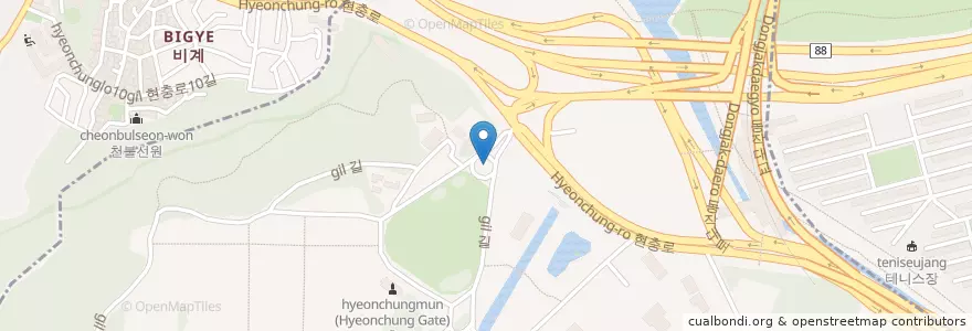 Mapa de ubicacion de 충성분수대 en کره جنوبی, سئول, 동작구, 사당2동.
