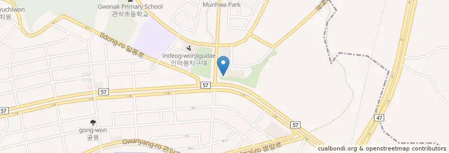 Mapa de ubicacion de 안양농협 동편지점 en 韩国/南韓, 京畿道, 安养市, 東安區, 관양동.