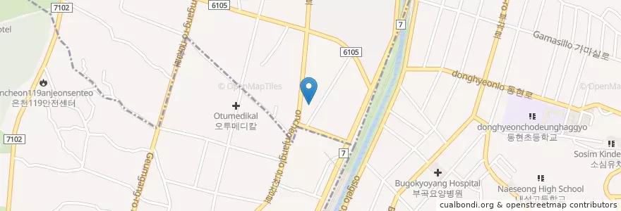 Mapa de ubicacion de 고기밀면 en Südkorea, Busan, Geumjeong-Gu, Bugok-Dong, Jangjeon-Dong.