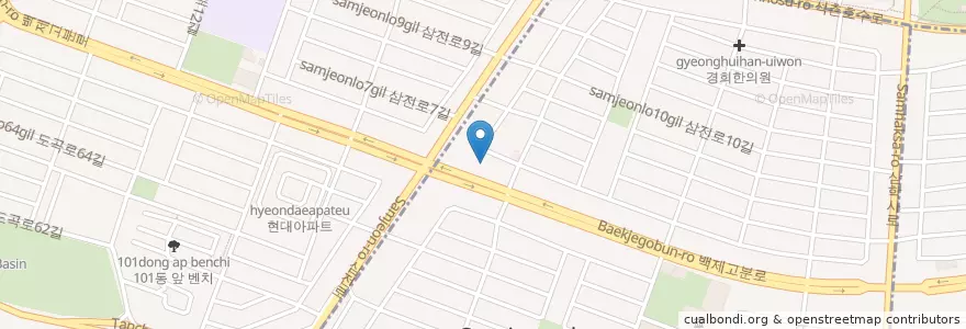 Mapa de ubicacion de SK삼전주유소 en Республика Корея, Сеул, 송파구, 삼전동.