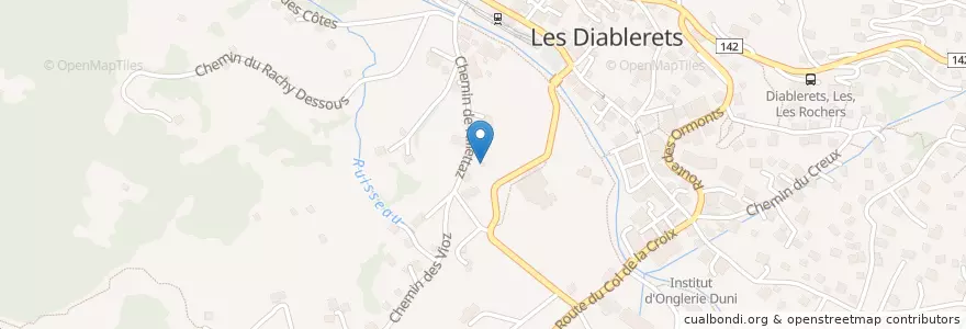 Mapa de ubicacion de La Grange en Suiza, Valdia, District D'Aigle, Ormont-Dessus.