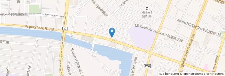 Mapa de ubicacion de 菘苗素食 en Taiwan, 臺南市, 中西區.