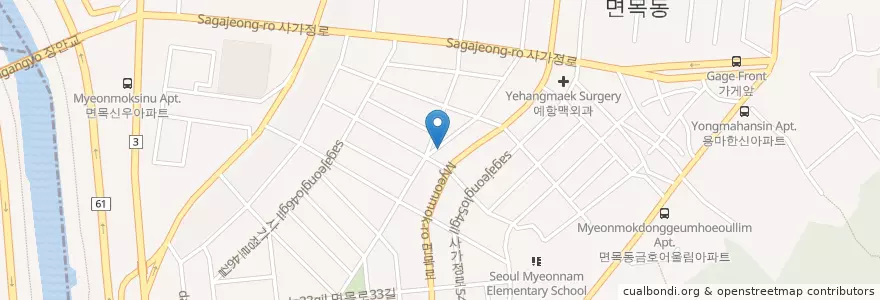 Mapa de ubicacion de 수유리우동집 en 大韓民国, ソウル, 中浪区.