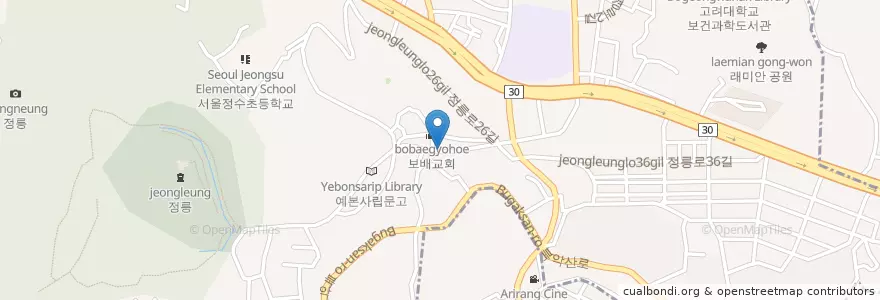 Mapa de ubicacion de 대동방앗간 en Korea Selatan, 서울, 성북구.