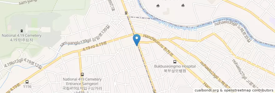 Mapa de ubicacion de 참사랑약국 en South Korea, Seoul, Gangbuk-Gu, Suyu 2(I)-Dong, Ui-Dong.