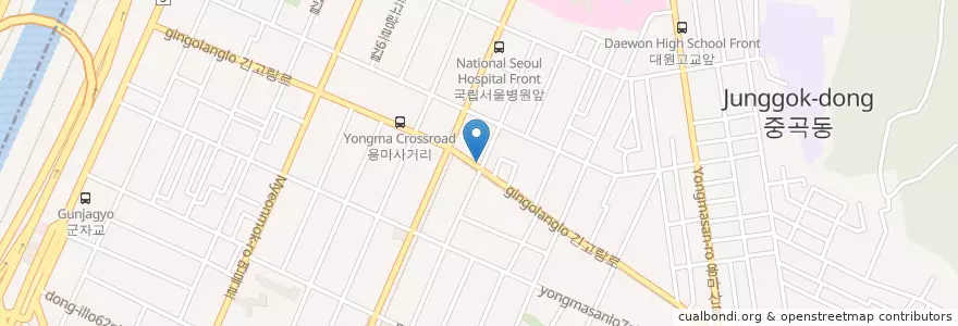 Mapa de ubicacion de 할매순대국-24h en 대한민국, 서울, 광진구.