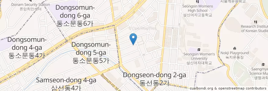 Mapa de ubicacion de 뽑아방 en Corée Du Sud, Séoul, 성북구.