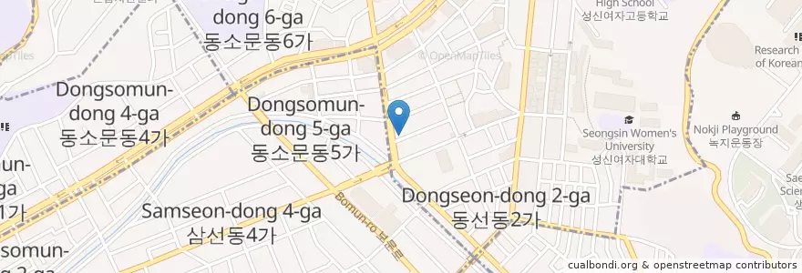 Mapa de ubicacion de 성신돌곱창 en كوريا الجنوبية, سول, 성북구.