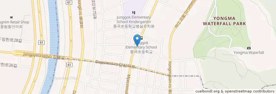 Mapa de ubicacion de 도일약국 en Coreia Do Sul, Seul, 면목4동.