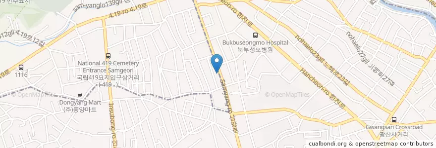 Mapa de ubicacion de 치킨마루 en كوريا الجنوبية, سول, 강북구, 수유2동, 우이동.