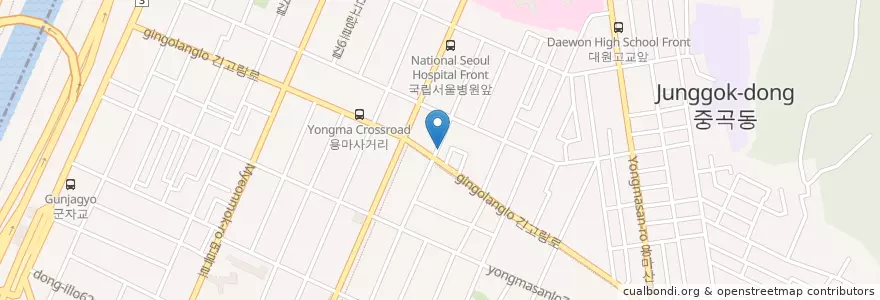 Mapa de ubicacion de 노가리술집 en كوريا الجنوبية, سول, 광진구.
