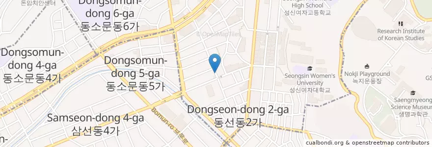 Mapa de ubicacion de 도쿄스테이크2F            코인싱어(노래방) en Coreia Do Sul, Seul, 성북구.