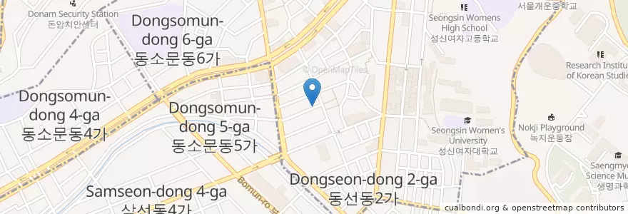 Mapa de ubicacion de 로마노래방 en كوريا الجنوبية, سول, 성북구.