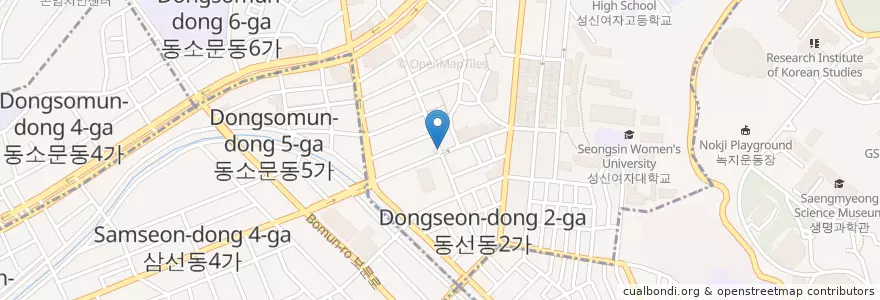 Mapa de ubicacion de 숯불고기주는냉면집 en 대한민국, 서울, 성북구.