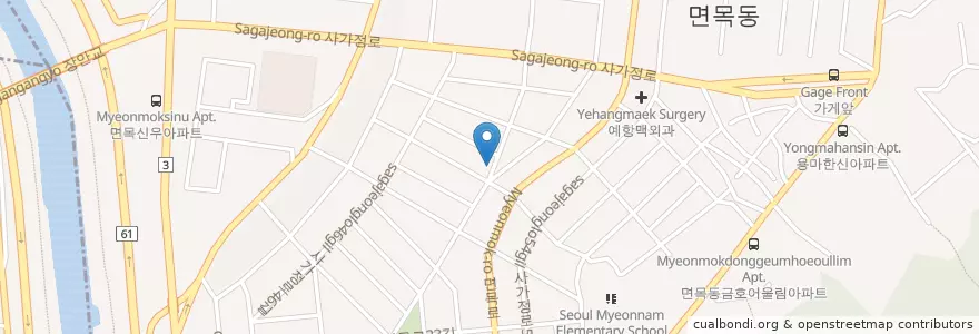 Mapa de ubicacion de 소문난순대집 en 대한민국, 서울, 중랑구.