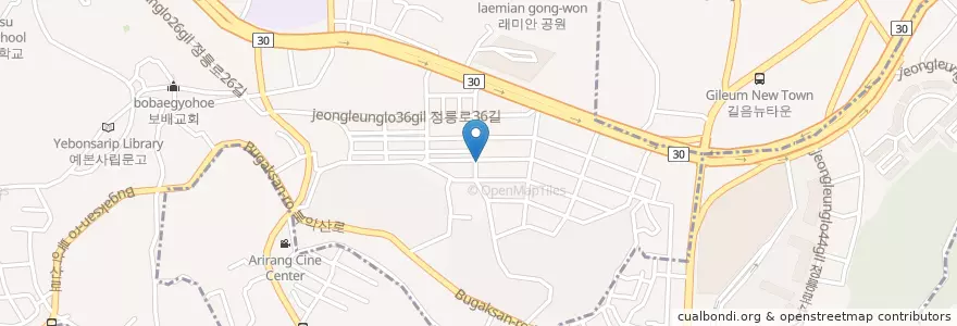 Mapa de ubicacion de 정릉김밥 en Coreia Do Sul, Seul, 성북구, 정릉1동.