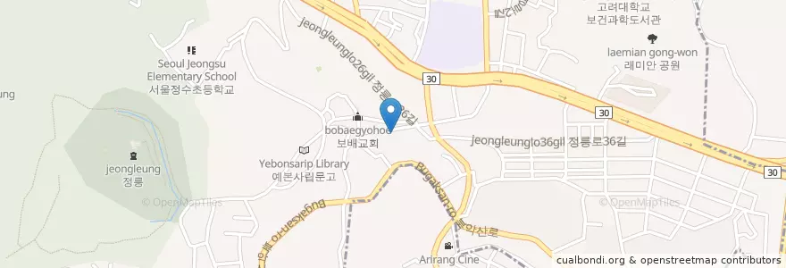 Mapa de ubicacion de 야채가게.성원쌈밥 en 대한민국, 서울, 성북구.