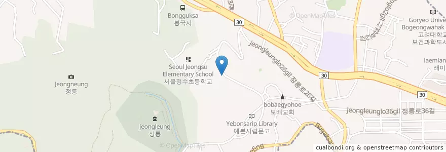 Mapa de ubicacion de Piano en Coreia Do Sul, Seul, 성북구, 정릉2동.