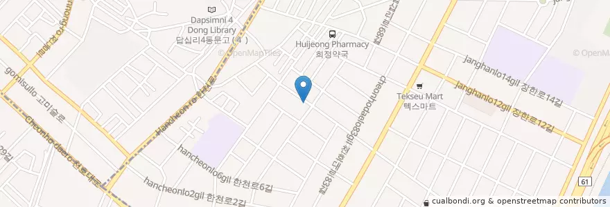 Mapa de ubicacion de 대한닭도리탕 en Corée Du Sud, Séoul, 동대문구.