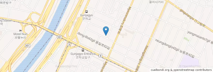 Mapa de ubicacion de 파크유료주차장 en Corea Del Sud, Seul, 광진구, 중곡1동.