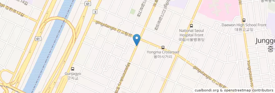 Mapa de ubicacion de 쥬얼리 en 大韓民国, ソウル, 広津区, 중곡1동.