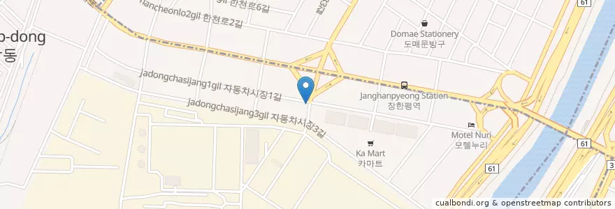Mapa de ubicacion de 실내크리닝 en 大韓民国, ソウル, 城東区, 용답동.