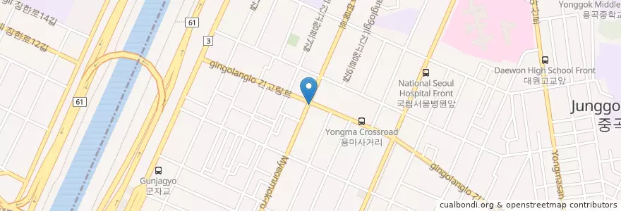 Mapa de ubicacion de 노명복정형외과 en 대한민국, 서울, 광진구, 중곡1동.
