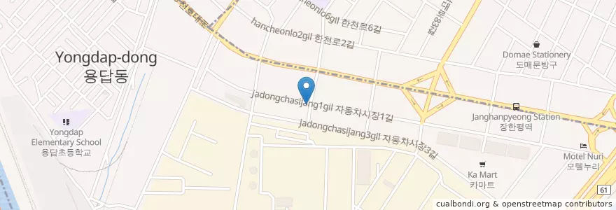 Mapa de ubicacion de 투다리 en Zuid-Korea, Seoel, 성동구, 용답동.