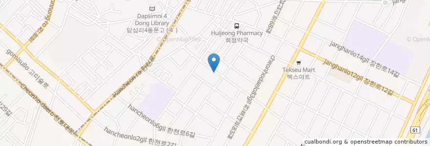 Mapa de ubicacion de 독도쭈꾸미 en 대한민국, 서울, 동대문구.