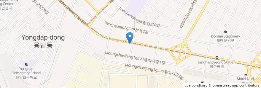 Mapa de ubicacion de 우체국 en Corea Del Sur, Seúl, 성동구, 용답동.