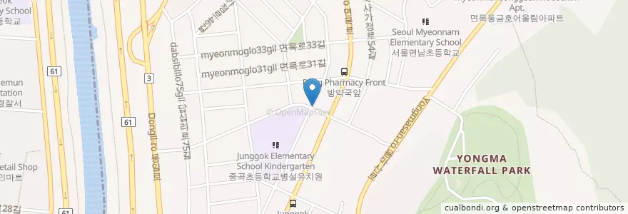 Mapa de ubicacion de MG새마을금고 en 대한민국, 서울, 중랑구, 면목4동.