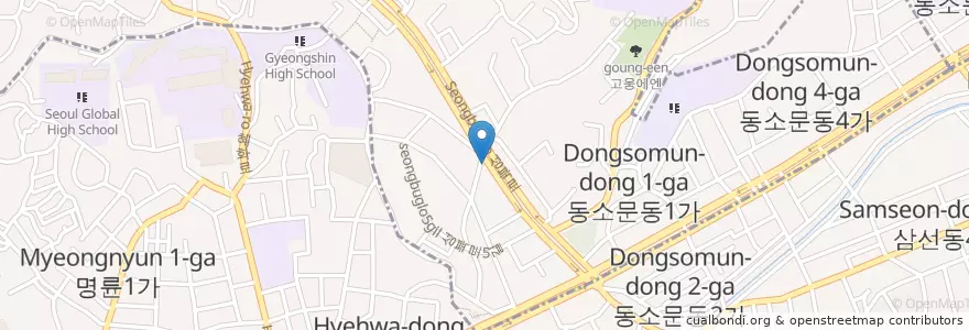Mapa de ubicacion de 성북1치안센터 en Corée Du Sud, Séoul, 성북구.
