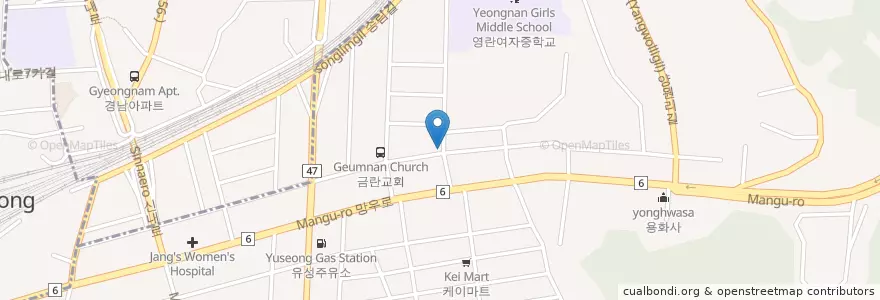 Mapa de ubicacion de 미가람(떡) en Südkorea, Seoul, 중랑구, 망우본동.