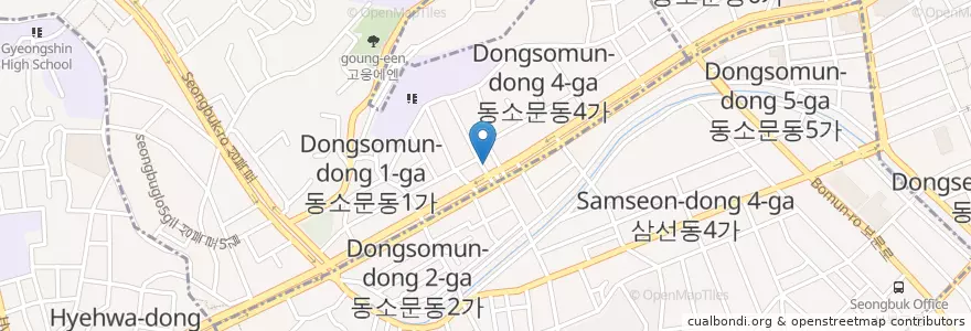 Mapa de ubicacion de 안세약국 en Corea Del Sud, Seul, 성북구.