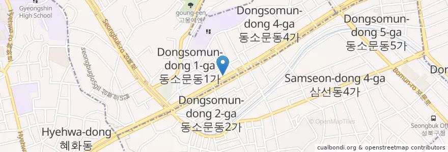Mapa de ubicacion de 음치클리닉 en Südkorea, Seoul, 성북구.