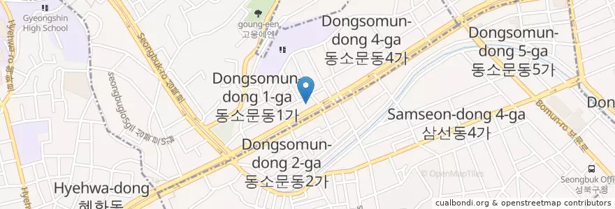 Mapa de ubicacion de 짜짬(짱깨집) en Südkorea, Seoul, 성북구.