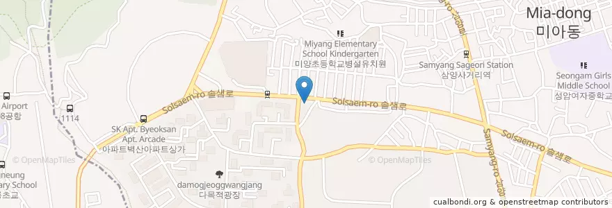 Mapa de ubicacion de 삼각산119안전센터 en Corée Du Sud, Séoul, 강북구, 삼양동.