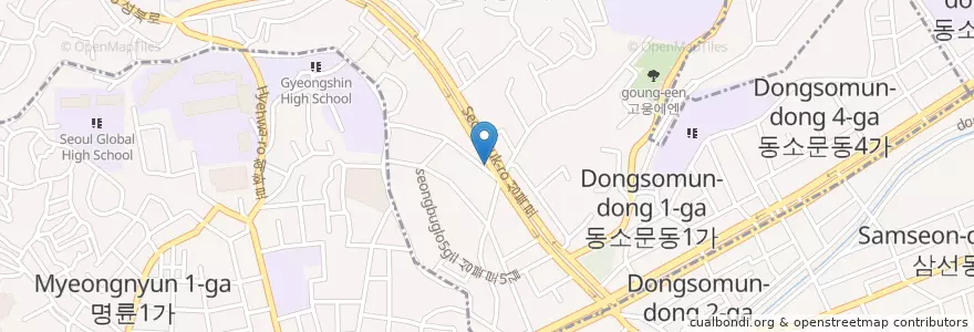 Mapa de ubicacion de 수약국 en Corea Del Sur, Seúl, 성북구.