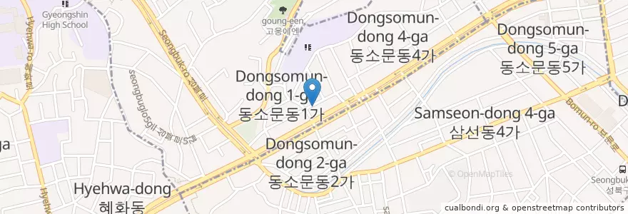 Mapa de ubicacion de 836바베큐치킨 en Coreia Do Sul, Seul, 성북구.