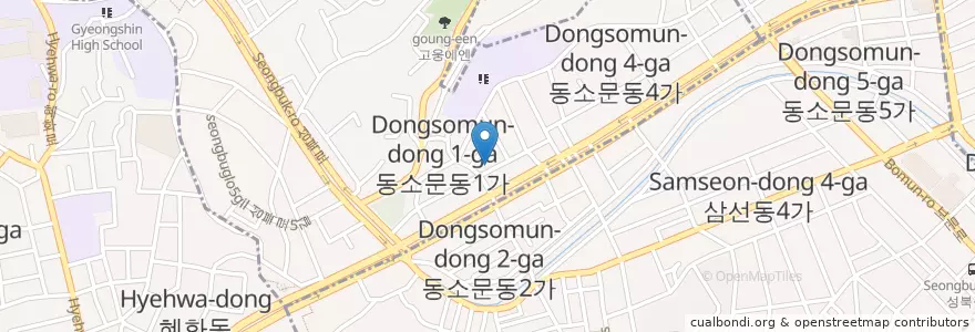 Mapa de ubicacion de 워시맨 en Südkorea, Seoul, 성북구.