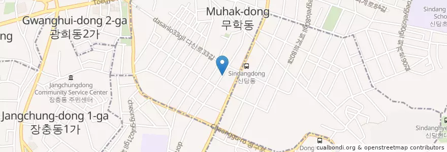 Mapa de ubicacion de 떡갈신냉면 en Республика Корея, Сеул, 중구, 신당동.