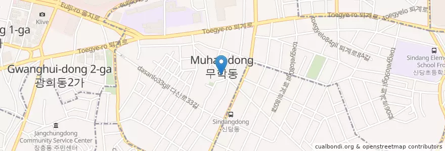 Mapa de ubicacion de 나눔로또 en South Korea, Seoul, Jung-Gu, Sindang-Dong.