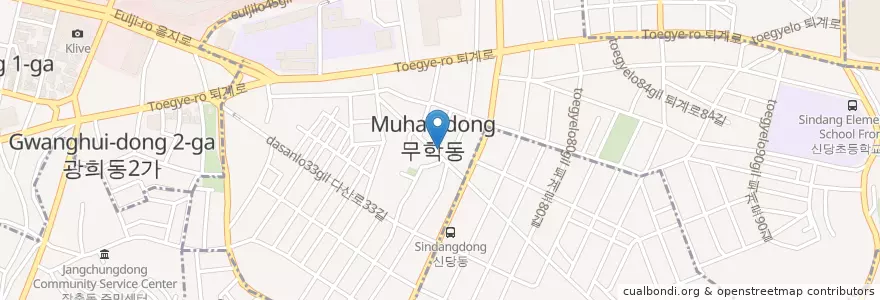 Mapa de ubicacion de 마실coffee en Coreia Do Sul, Seul, 중구, 신당동.