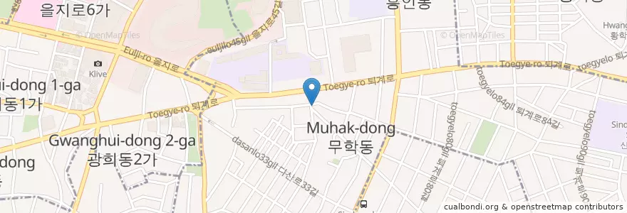 Mapa de ubicacion de 동신각(짱깨2F) en Coreia Do Sul, Seul, 신당동.