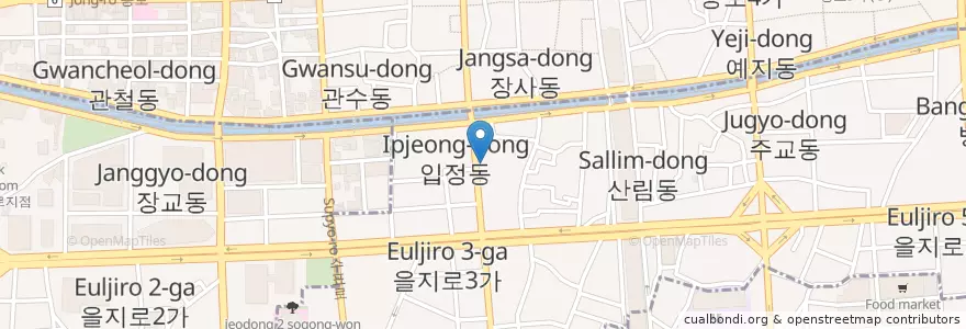 Mapa de ubicacion de 을지다방 en Corea Del Sud, Seul, 을지로동.