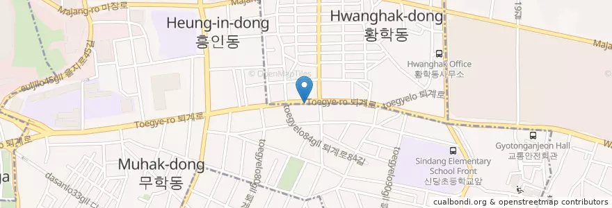 Mapa de ubicacion de 롯데리아 en Güney Kore, Seul, 황학동.