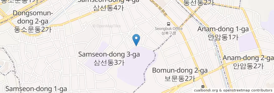 Mapa de ubicacion de 경동고공영주차장입구 en 대한민국, 서울, 성북구.