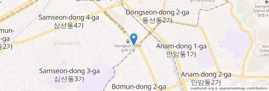 Mapa de ubicacion de 브라운돈까스호프 en Coreia Do Sul, Seul, 성북구.