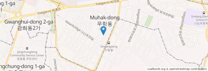 Mapa de ubicacion de 약속떡볶이 en 大韓民国, ソウル, 中区, 新堂洞.